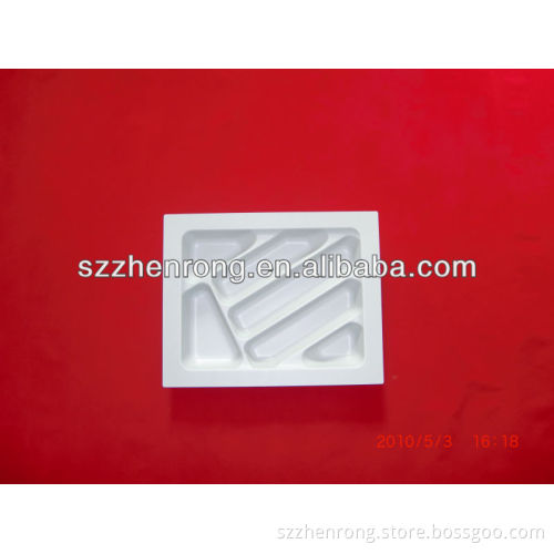 27small plastic square shaped plastic tray with compartment.